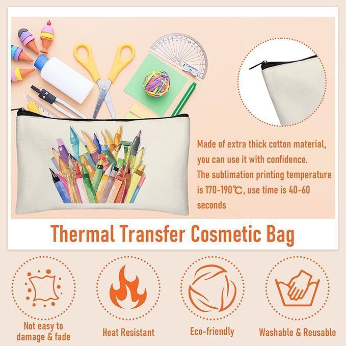 15 Pack Canvas Zipper Pencil Bag 12×21cm