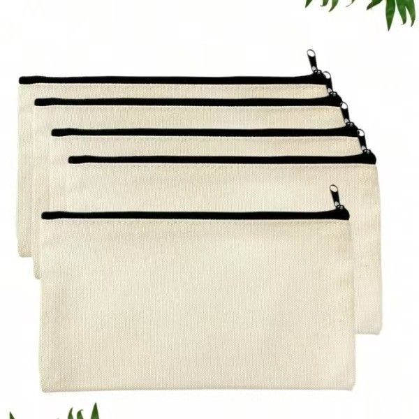 15 Pack Canvas Zipper Pencil Bag 21.5×14.5cm