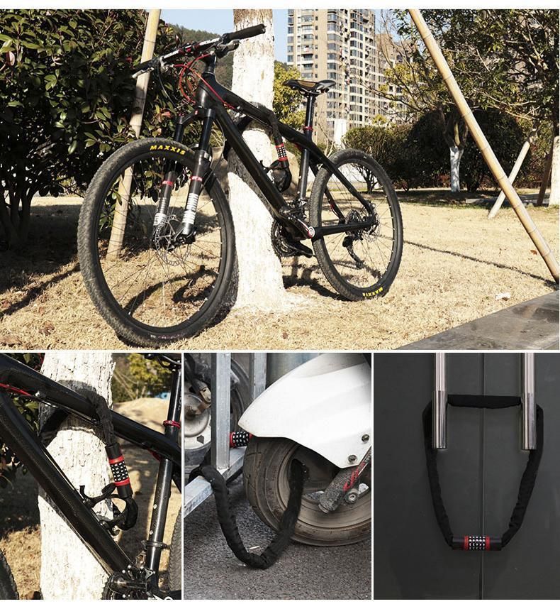 Bike Combination Lock - Black Red, 1.5m