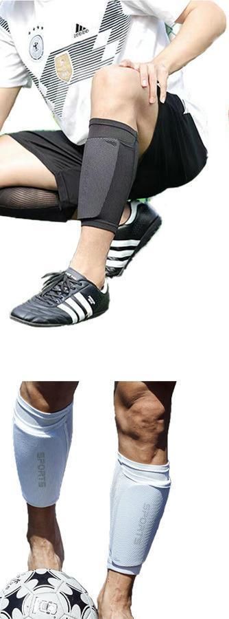 2 Pairs Soccer Shin Guard Sock Red Size L