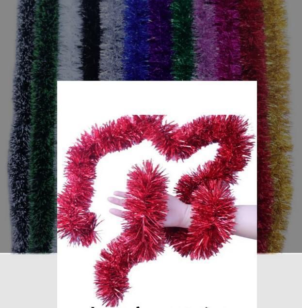 Thick Tinsel Garland 2M Party Decor Black 5pcs