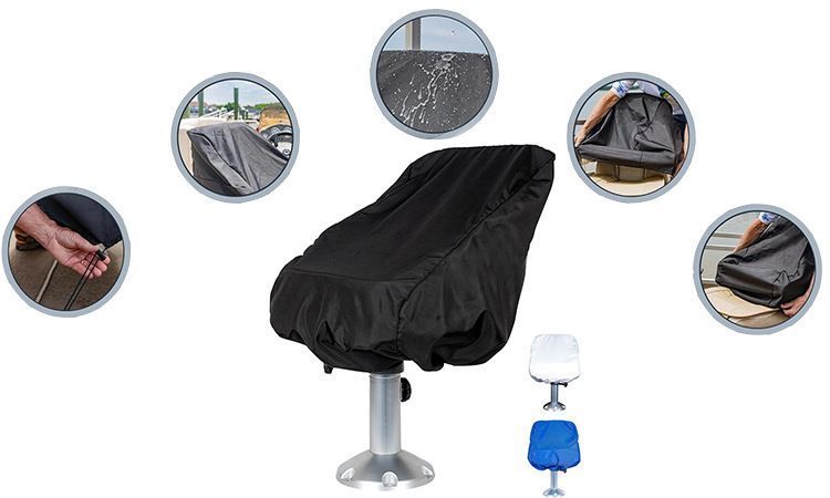 Waterproof Black Small Boat Captain Seat Cover