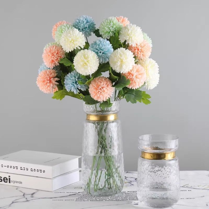 Artificial Hydrangea, Blue Calming Decor, 3 Pack