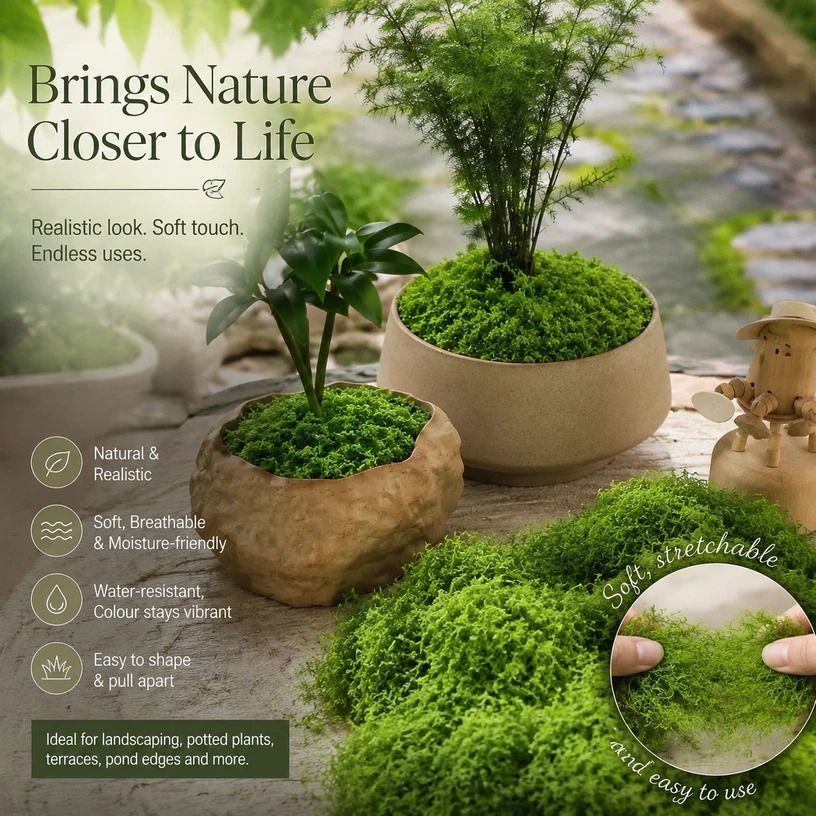 Dark Green Tiny Artificial Thread Moss Micro Landscape Supply 10g