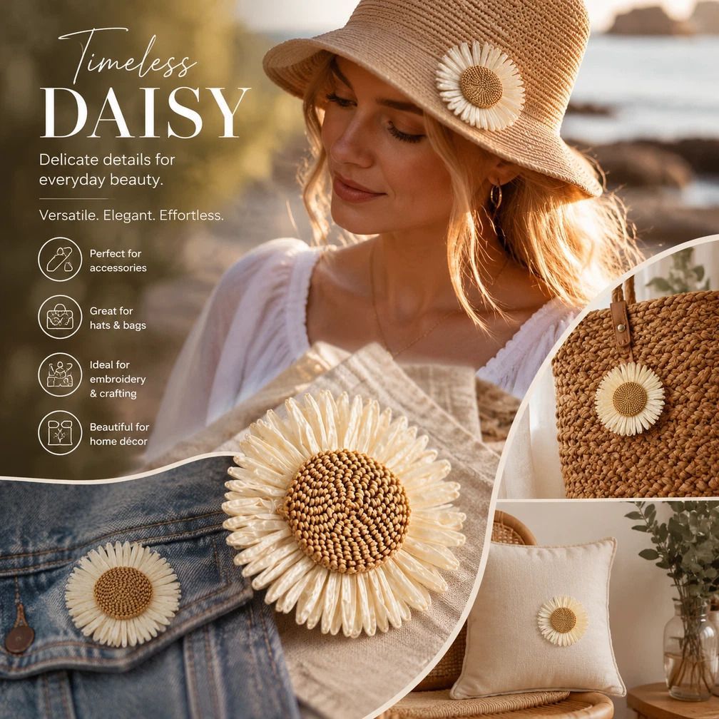 Ginger Yellow Boho Artificial Sunflower Daisy Clothing Ornament Set of 8