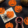 14pk Mixed Pumpkin & Spider Web Halloween Felt Coasters