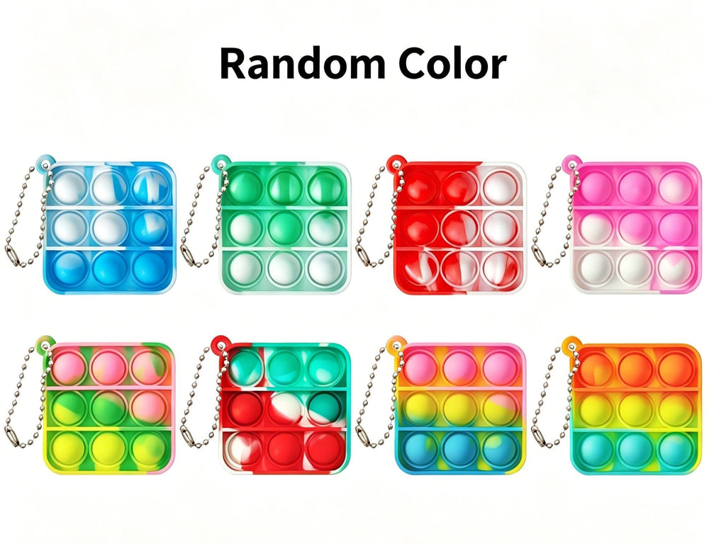 8pk 5cm Heart Pop It Fidget Keychain