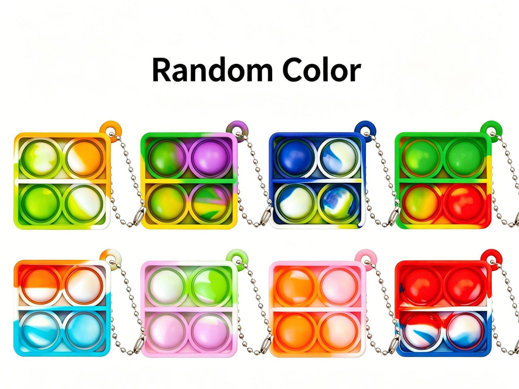 8pk 3cm Heart Pop It Fidget Keychain