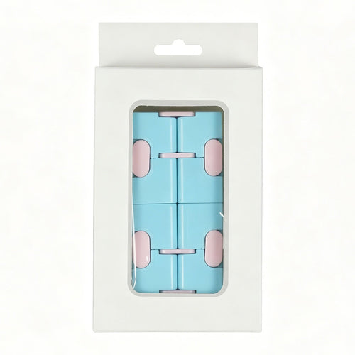 1pk Pastel Blue Infinity Cube Fidget Toy Gift Box