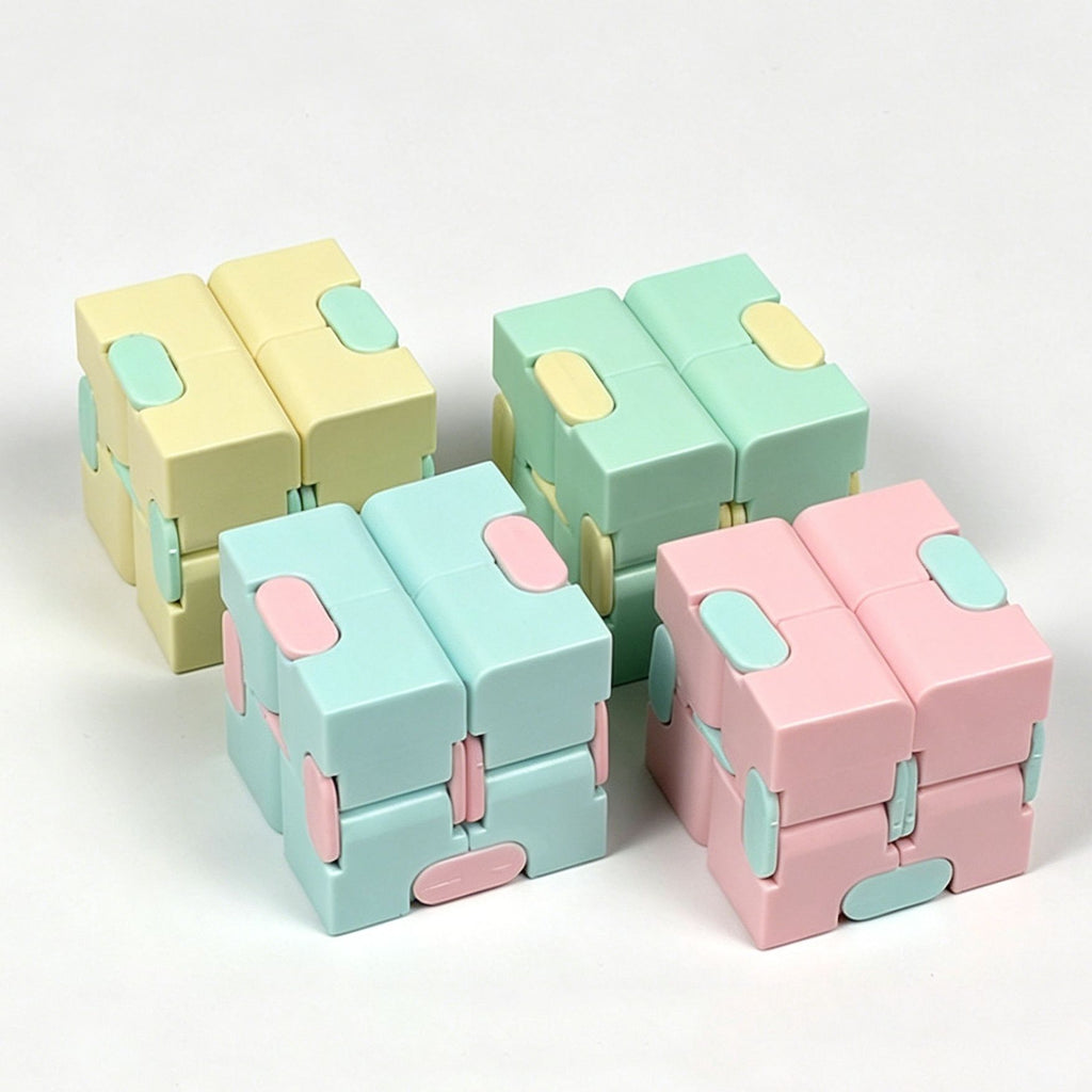 1pk Pastel Blue Infinity Cube Fidget Toy Gift Box