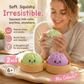 Stress Relief Duo Plain Green & Plain Pink Bun Squishy 2 Pack, Pastel Birthday Pair