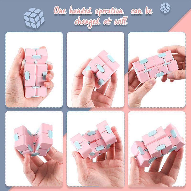 2pk Pastel Blue & Green Infinity Fidget Cube