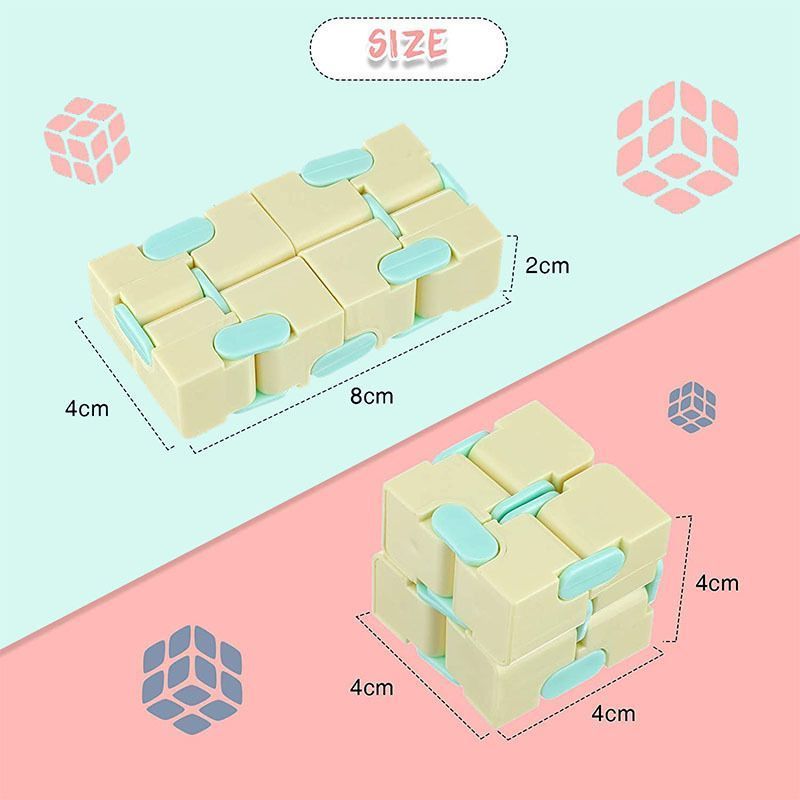 2pk Pastel Yellow & Pink Infinity Fidget Cube