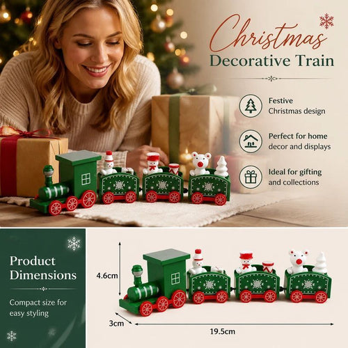 4-Colour Christmas Train Ornament 4 Pack