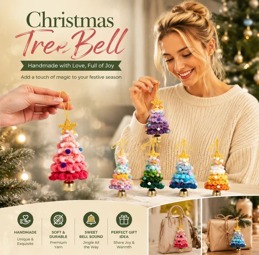 2 Pack Crochet Ornament A+C Pink & Green, Holiday Decor Pair
