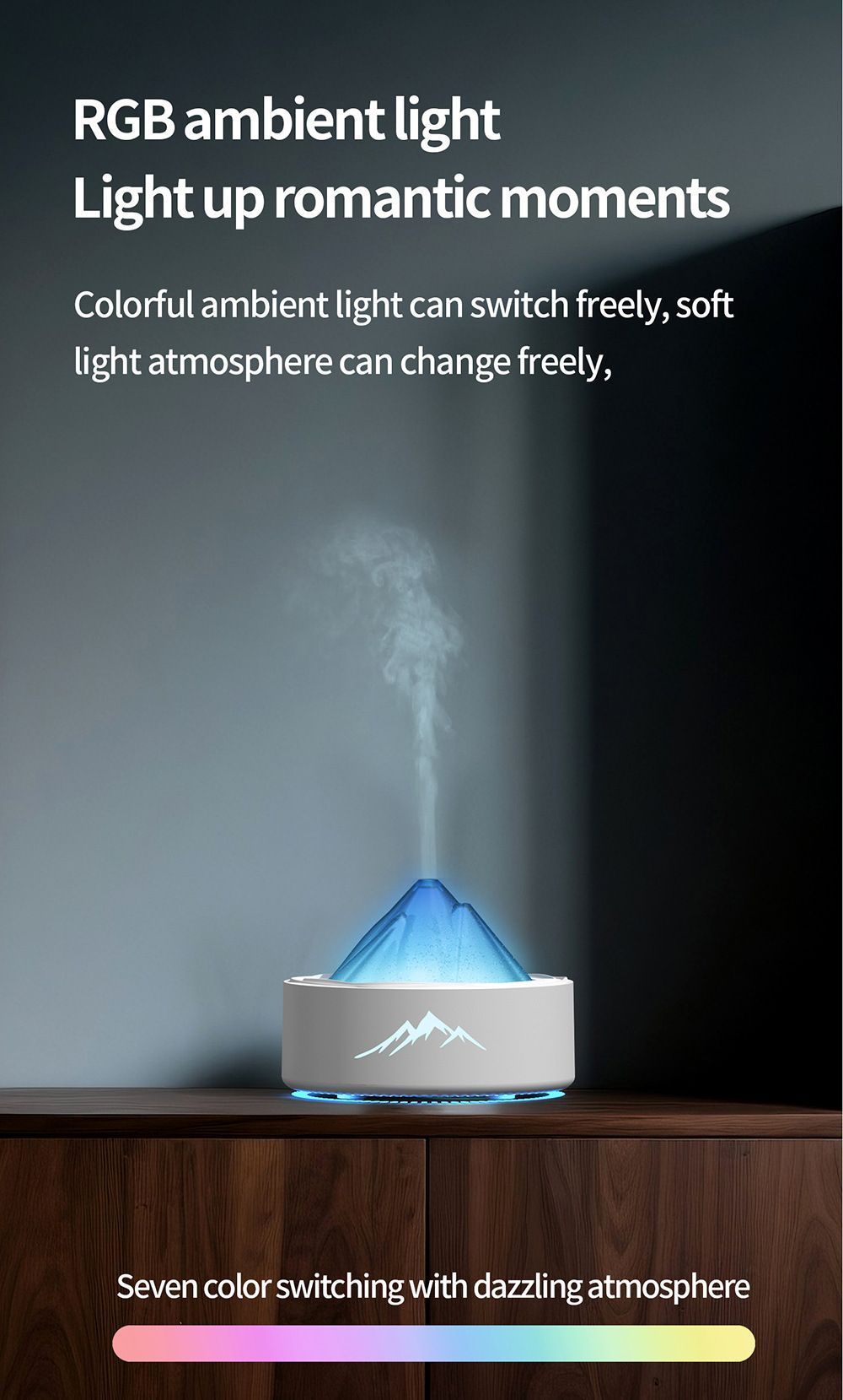 Tap Control Night Light Humidifier, Cream, Home Decor Gift