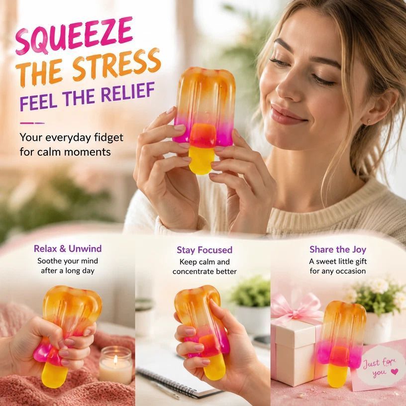 Slow-Rise Popsicle Squishy Stress Toy (Orange)