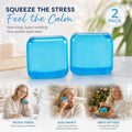 Slow-Rise Ice Cube Squishy Stress Toy - 2 Pack (Blue)