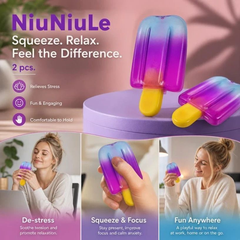 Slow-Rise Popsicle Squishy Stress Toy - 2 Pack (Purple)
