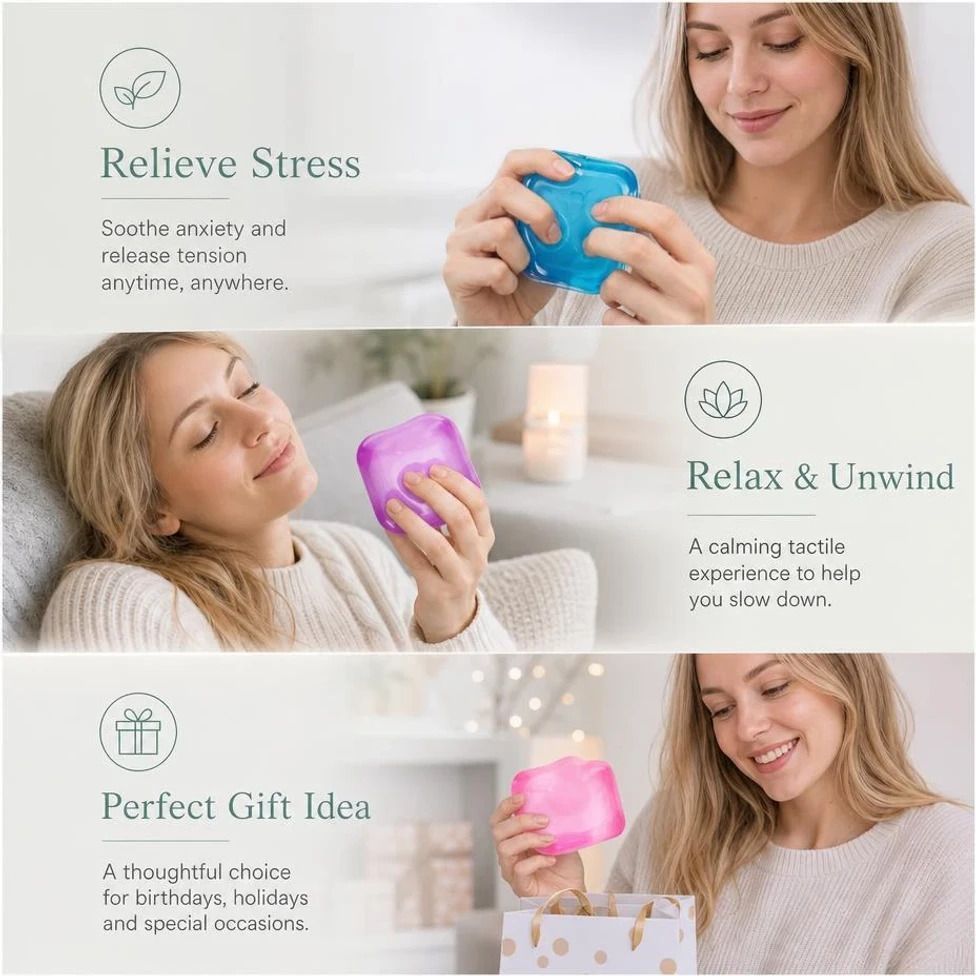 6 Pack Ice Cube Squishy Assorted Colors, Abundant Squish To Alleviate Persistent Stress, Holiday Bundle