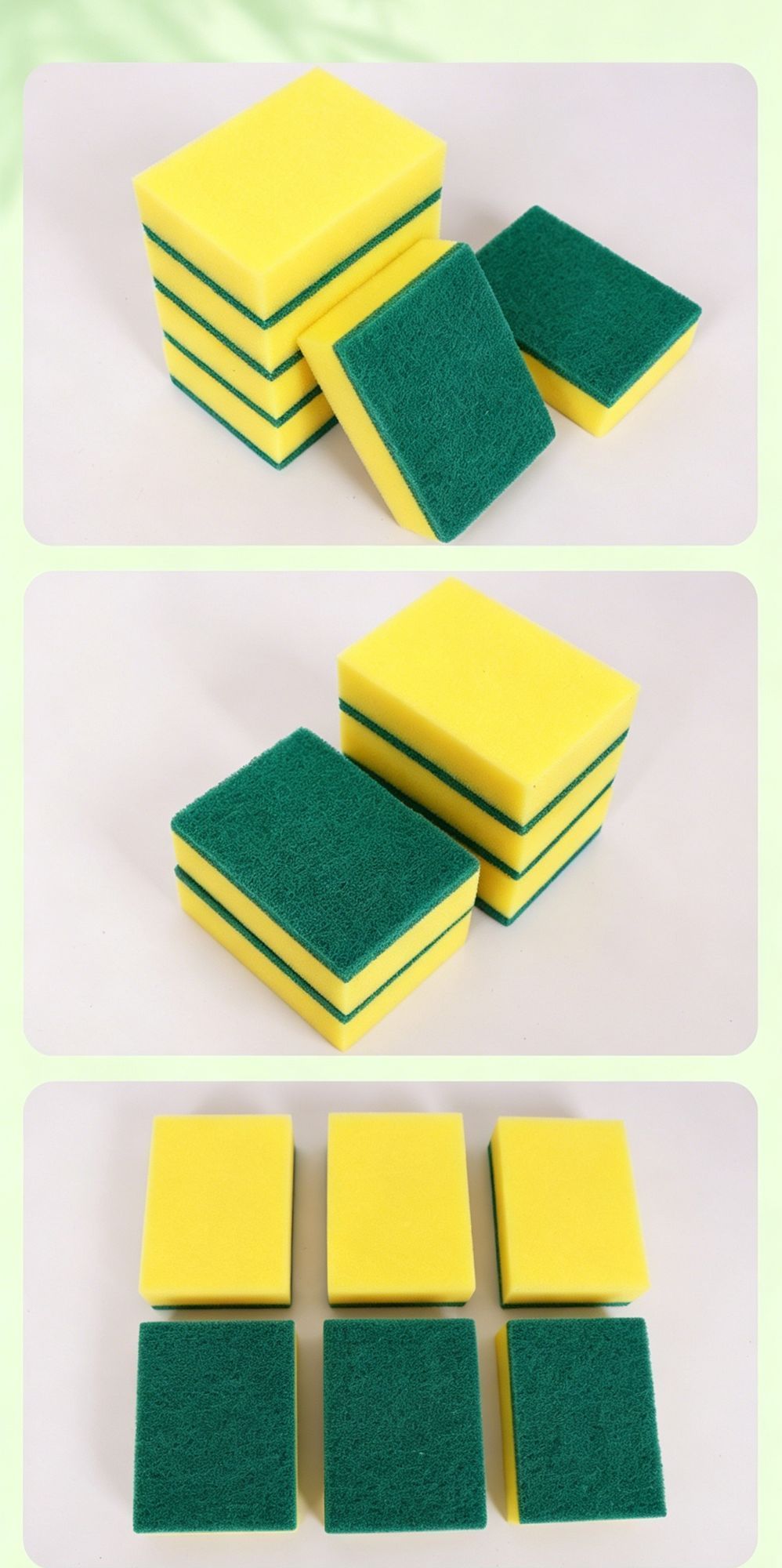 6pk Waist Shape Dual Sided Dish Sponge
