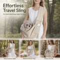 Breathable Cat Carrier Up To 16.5lbs, Apricot With Phone Pocket, Gentle Tone For Casual Strolls