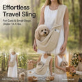 Solid Color Cat Carrier Up To 16.5lbs, Apricot With Phone Pocket, Warm Soft Tone Pet Accessory