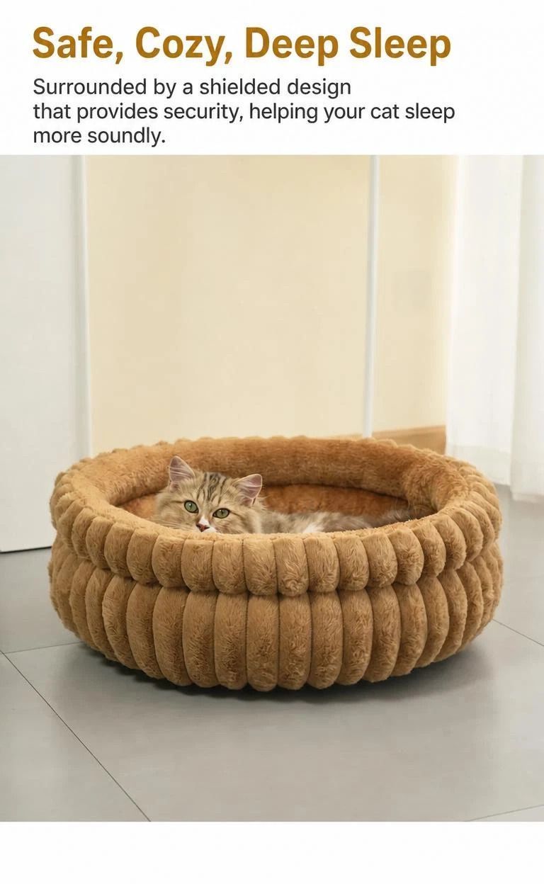 All Weather Notch Pet Sleeping Nest, Grey M Size, Support Joint Relief For Pets