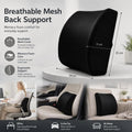 Memory Foam Lumbar Support Pillow 45x36x7, Breathable Mesh Black, Office Back Relief