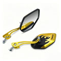 1 Pair Motorcycle Bicycle Rearview Mirror With Mount, Gold