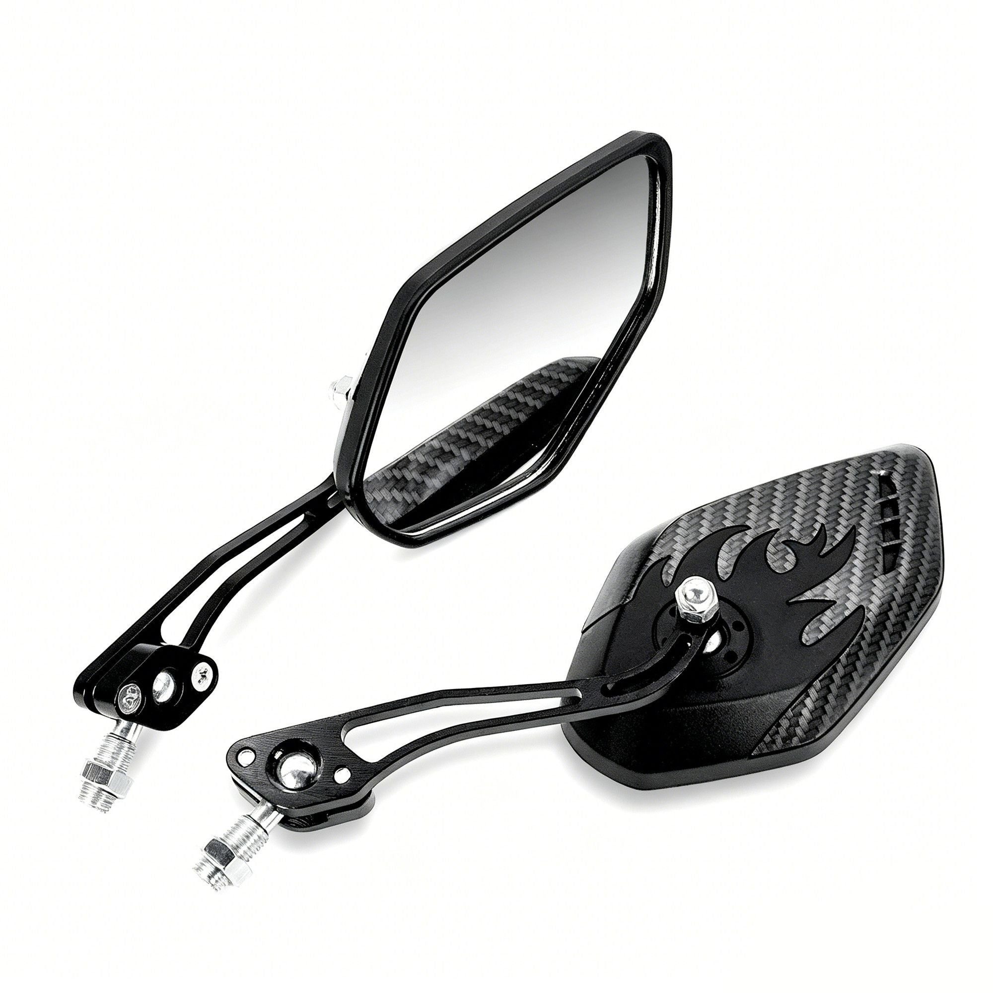 1 Pair Motorcycle Bicycle Rearview Mirror With Mount, Snake Skin