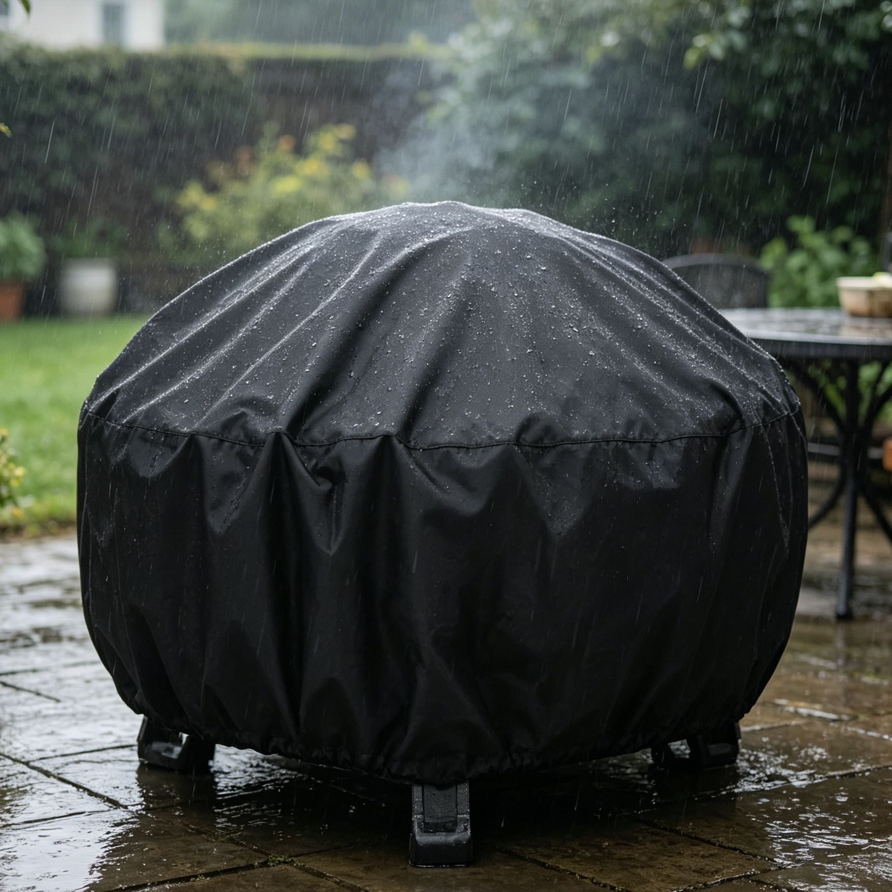 Durable Waterproof Fire Pit Cover Black 85x40cm