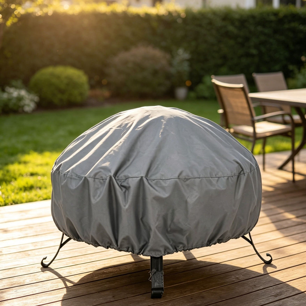 Weather Resistant Safe Fire Pit Cover Slate Grey 92x51cm