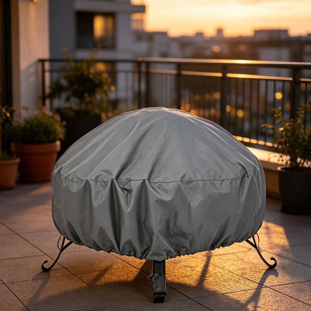 Weather Resistant Safe Fire Pit Cover Slate Grey 92x51cm
