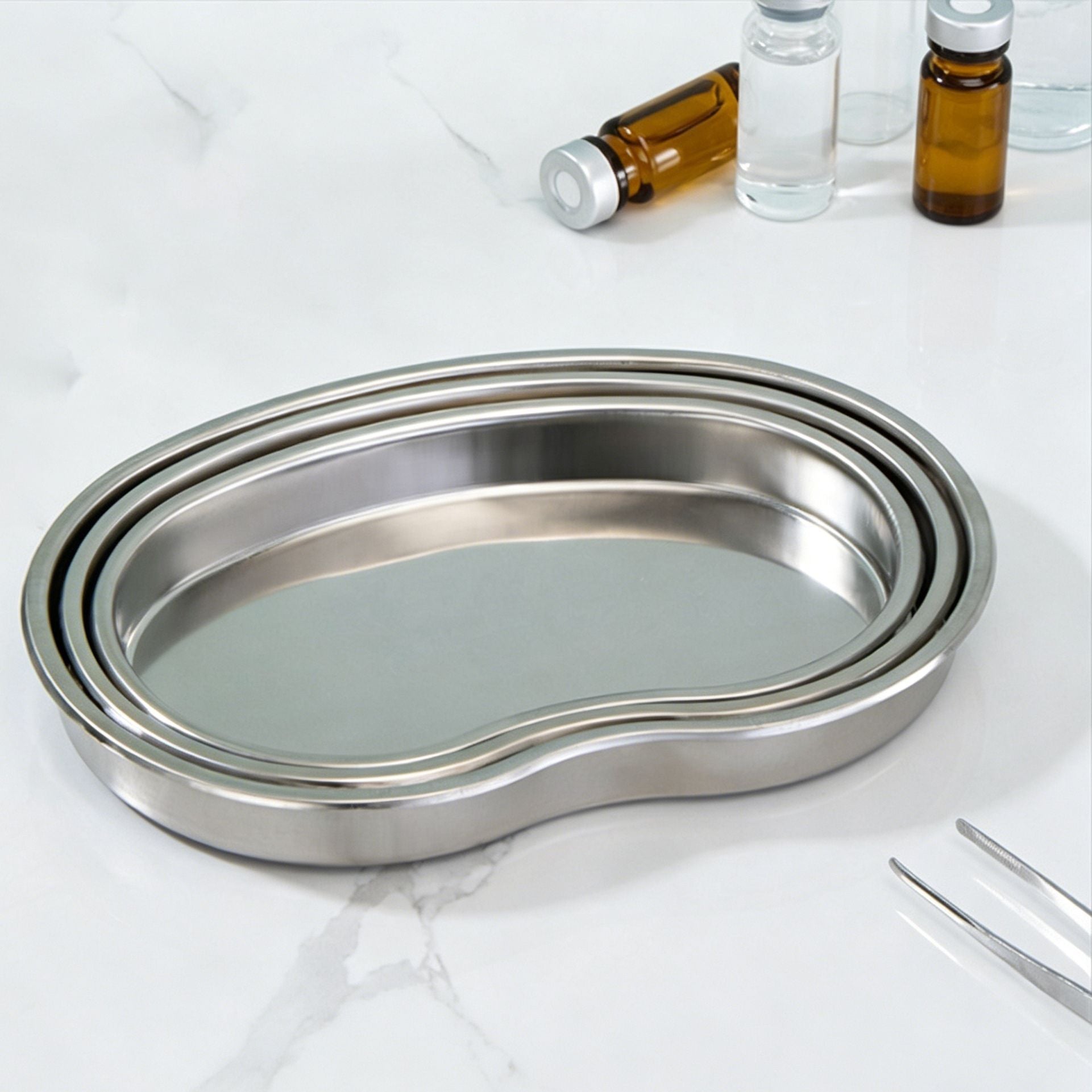 Large Curved Tray 201 Stainless Steel 2pcs