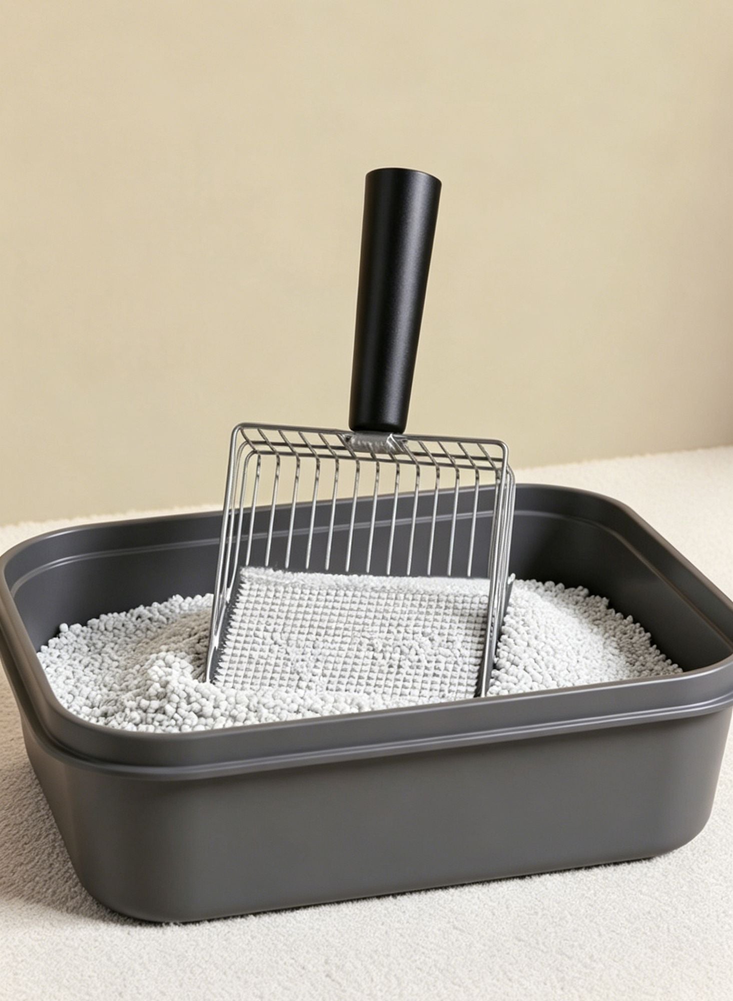 Grey Beech Wood Handle Litter Scoop Set