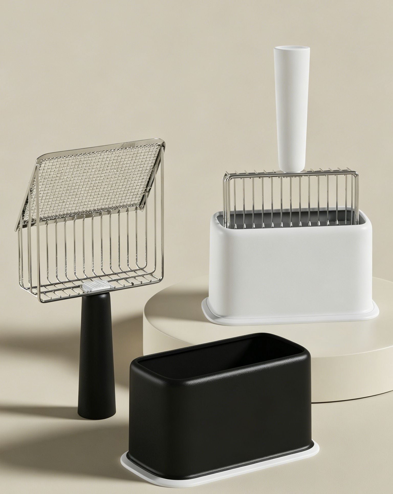 White-Grey Two-tone Litter Scoop Set