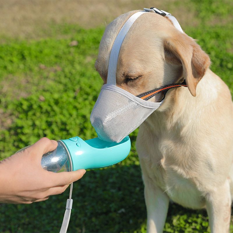 Grey Mesh Dog Muzzle L 2pcs, Drinkable