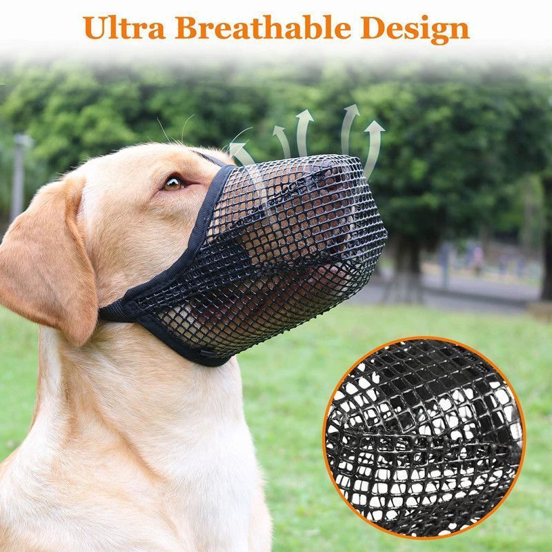 Grey Mesh Dog Muzzle L 2pcs, Drinkable