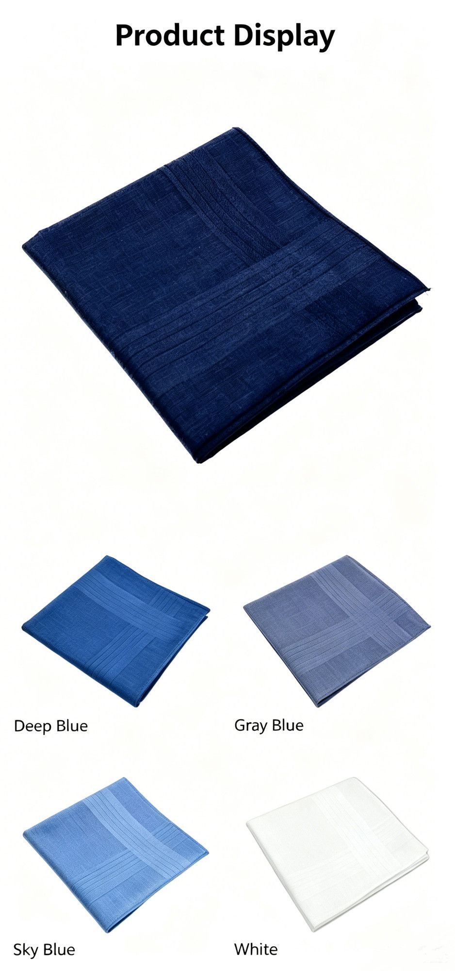 Solid Striped Men Suit Pocket Square Handkerchief 5pcs