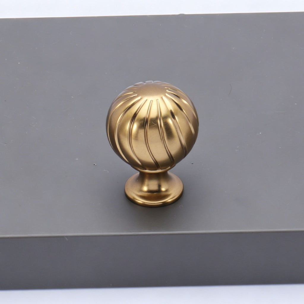 Vertical Groove Pumpkin Ball Single Hole Knob 4pcs