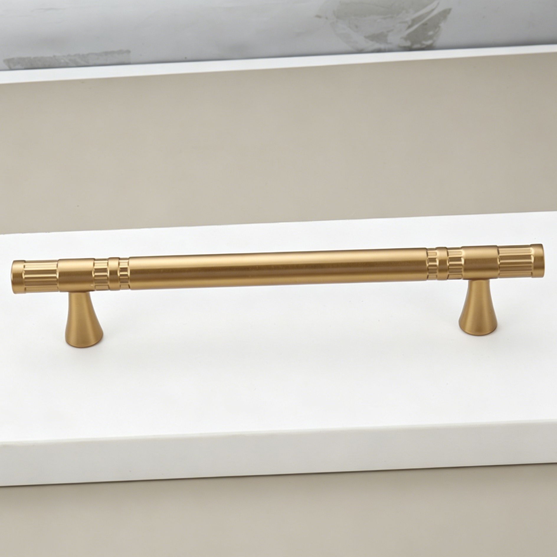 128mm Hole Spacing Segmented Fluted Bar Cabinet Pull 4pcs