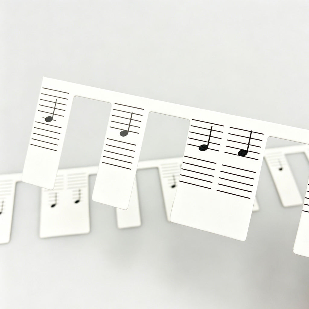 Black & Color Combo 2pcs 88 Key Piano Staff Note Strips