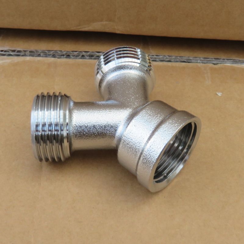 3/4" Electroplated Brass Tee Joint Dishwasher Water Pipe Fitting 4pcs
