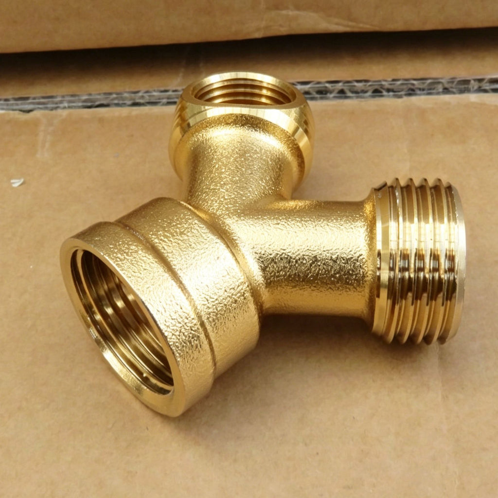 3/4" Solid Brass Male Female Thread Tee Sprayer Pipe Connector 1pcs