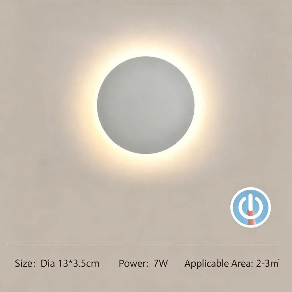 13CM White Touch Eclipse LED Wall Light Stepless Dimming