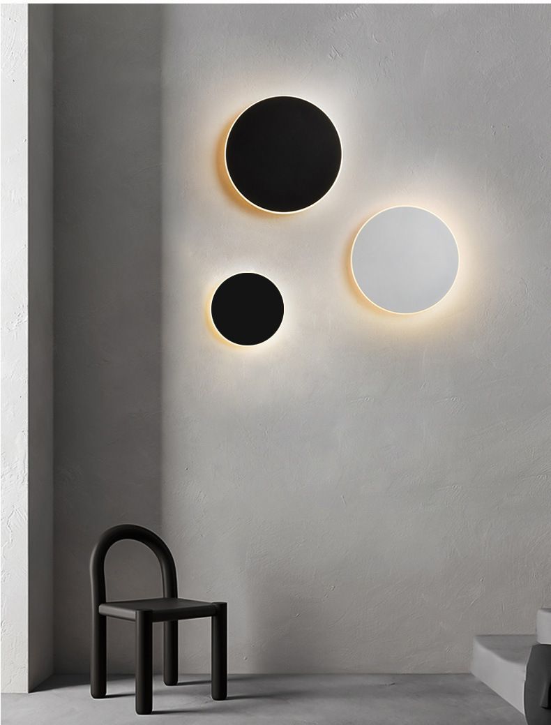 20CM Black Touch Eclipse LED Wall Light Stepless Dimming