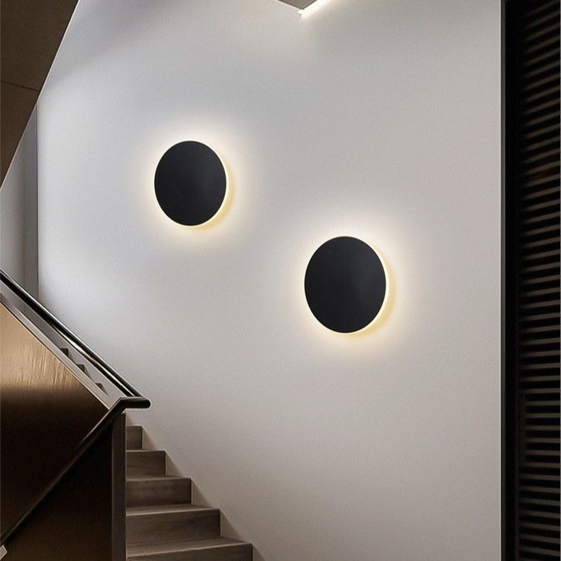 13CM Black Regular Eclipse Wall Light 2Pcs Stepless Dimming