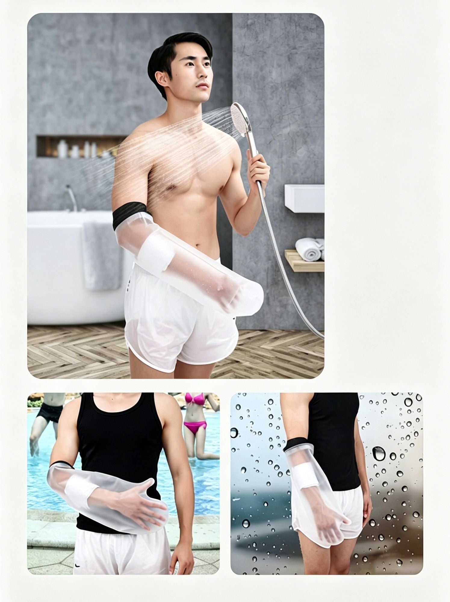 Adult Knee Surgery Waterproof Bath Sleeve 2Pcs