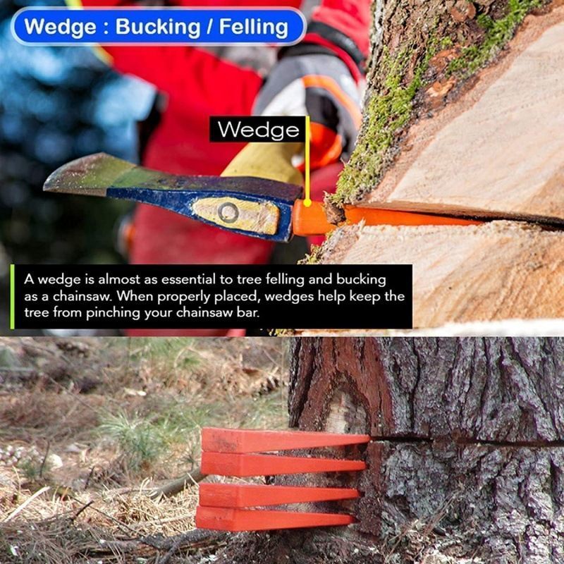 5 Inch Plastic Tree Felling Wedges 2Pcs Log Splitting Garden Tool